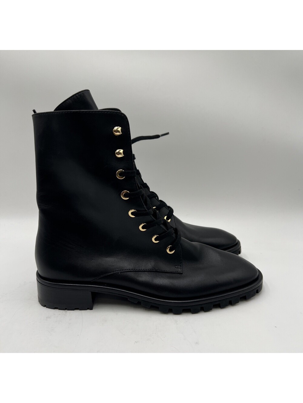 Women’s Stuart Weitzman Laine Black Leather combat boots Size 7B